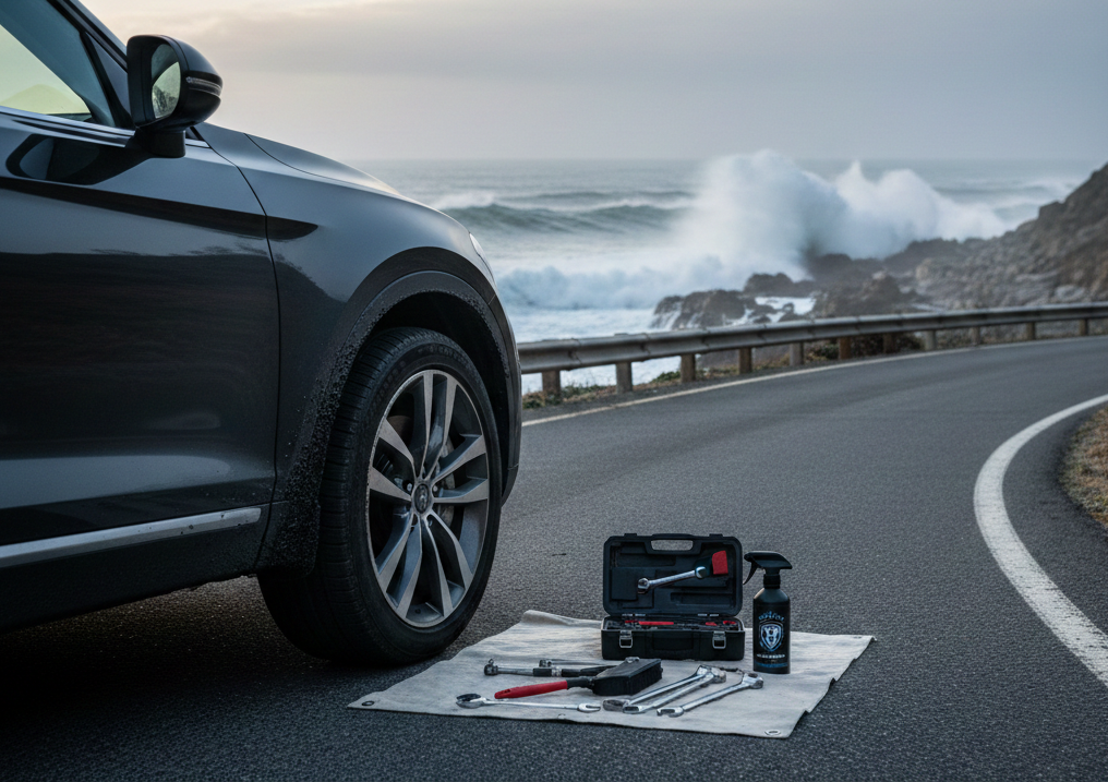 Best winter car maintenance tips for coastal regions with a car near the ocean