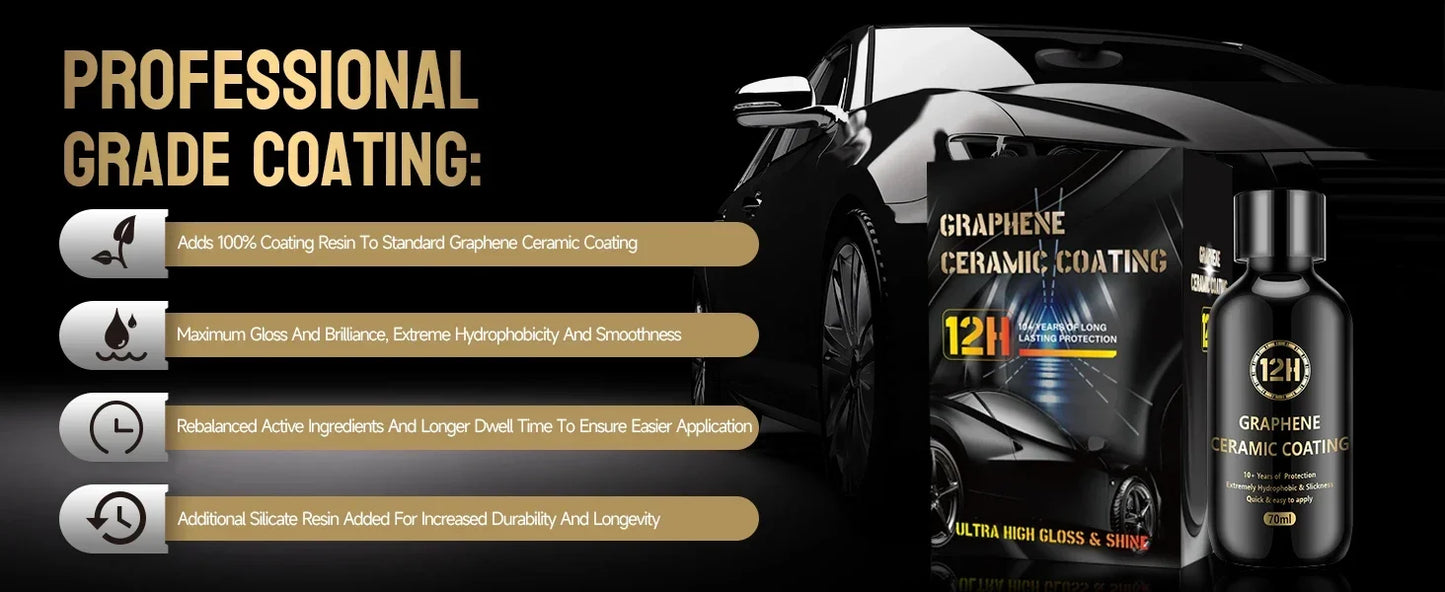 Graphene Ceramic Coating 20H with Self Healing and UV Track Technology Car Detailing Professionals 10+ Years of Protection